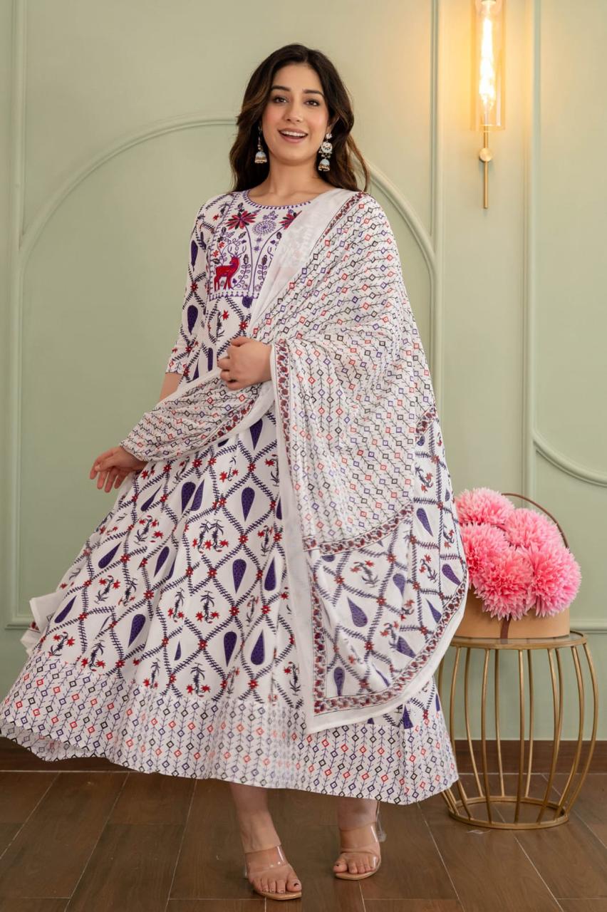 long Anarkali With Shawl LAWS2607