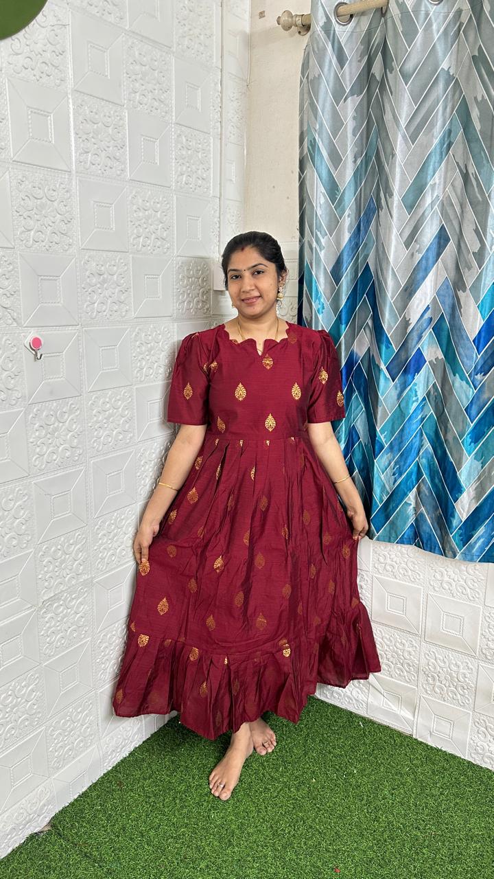Raw Silk Maxi RSM2627 - MAROON